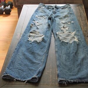 American Eagle Outfitters Blue Distressed Jeans